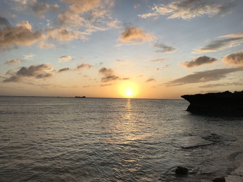 Beautiful sunset near Zanpa Beach in Okinawa